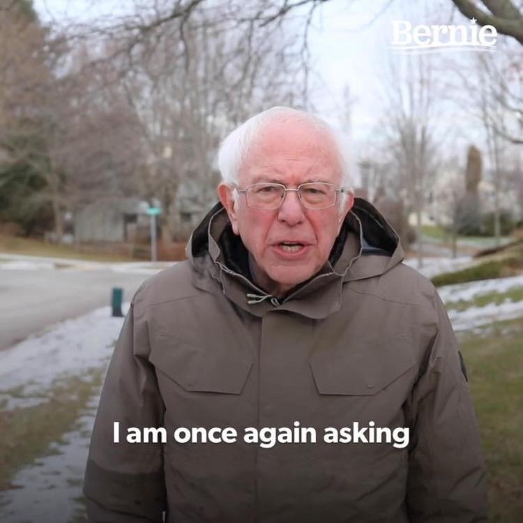 Bernie I Am Once Again Asking For Your Support meme template