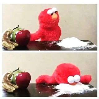 Elmo Cocaine meme template