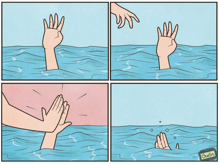 Free high-five-drown.webp meme template