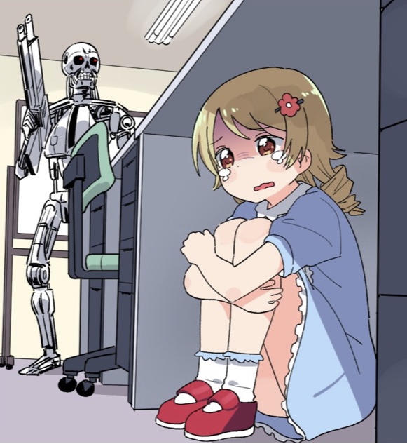 Free terminator-hiding-girl.jpg meme template
